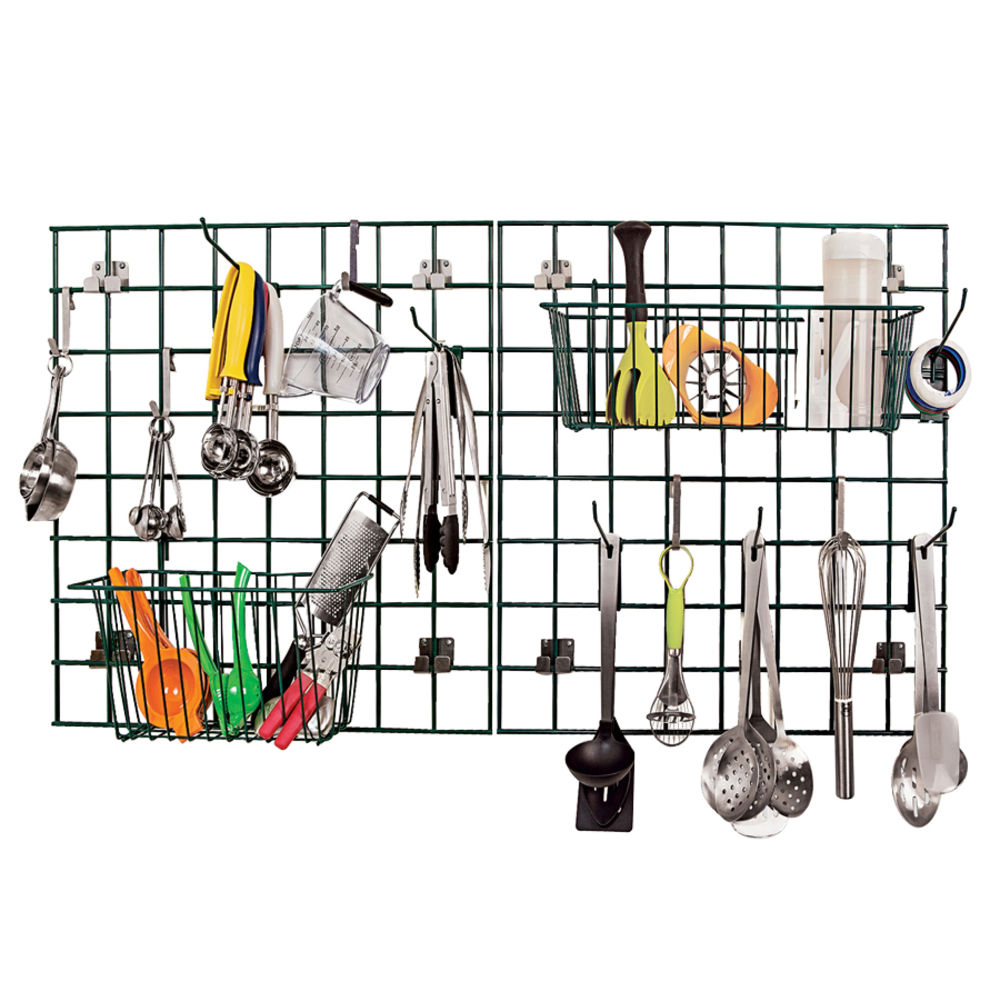 Focus EZ-Wall™ Green Metal Kitchen Storage Grid/Drying Rack