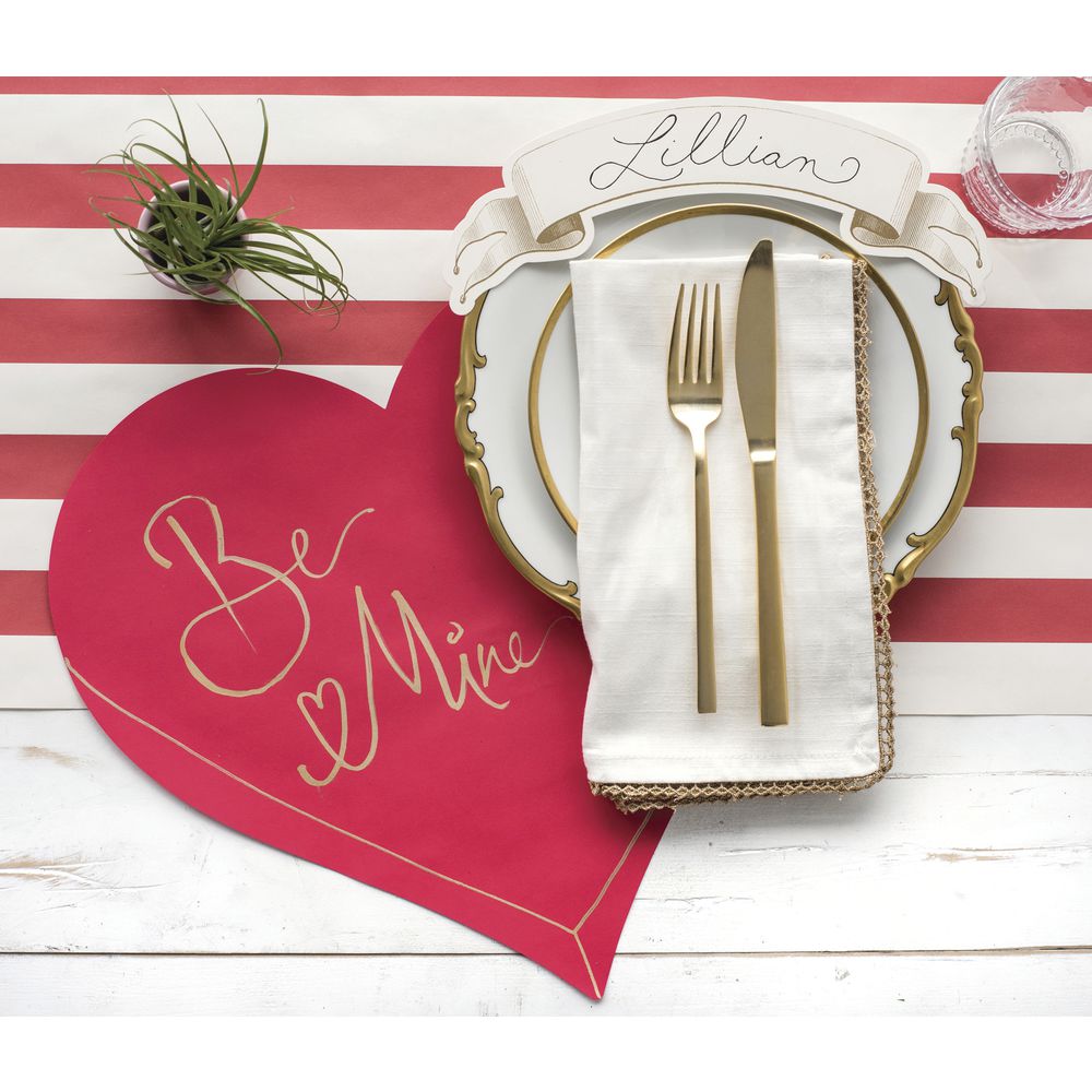 Red Classic Stripe Paper Table Runner