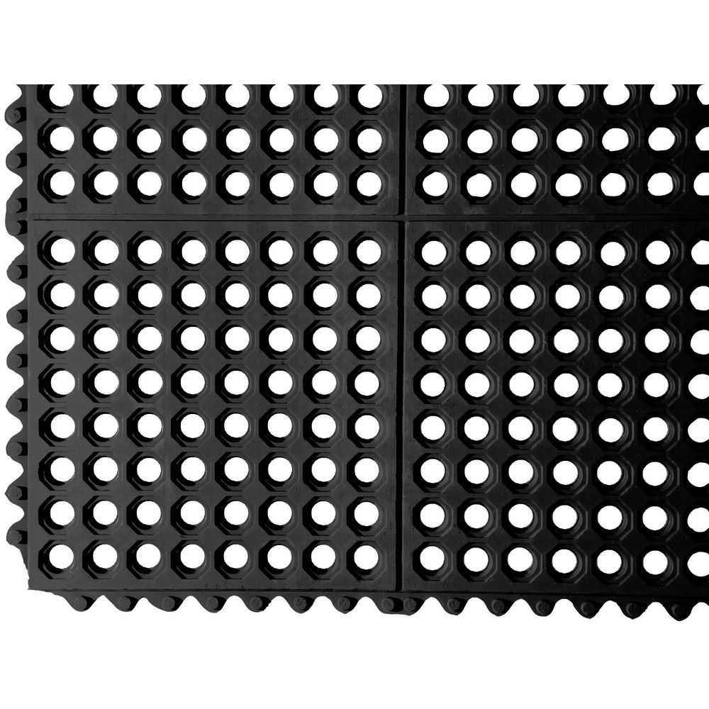 Cactus 130S0310CH, 3x5-Feet Light Weight Solid Rubber Floor Mat, Black