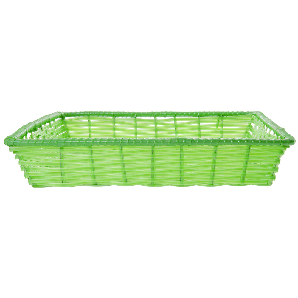 Green Tri-Cord Washable Wicker Display Basket 18"L x 18"W x 3"D