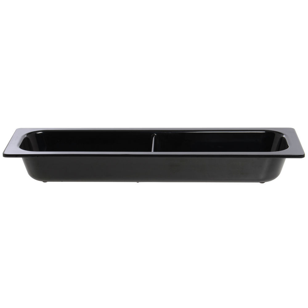 Cold Food Pan in White Half Size Divided