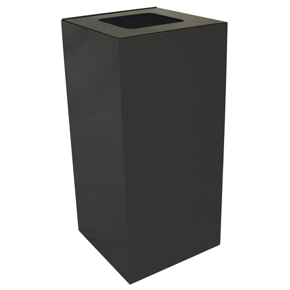 Square Recycle Bins|Square Recycle Bins|Hubert Squared Recycle Bin 32 Gal Square Opening 15" D x 15" W x 32" H Steel Charcoal|Square Recycle Bins