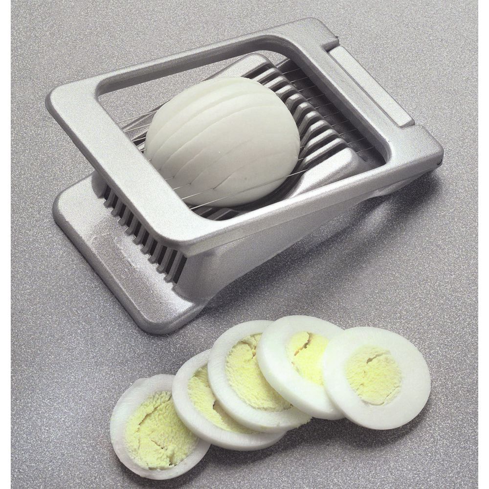 Choice Rectangular Aluminum Hinged Two-Way Egg Slicer with Stainless Steel  Wires