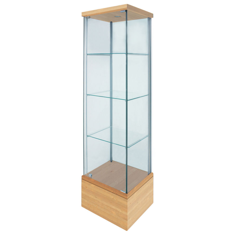 Tower Display Glass W Birch Base Tower Display Glass W Birch Base