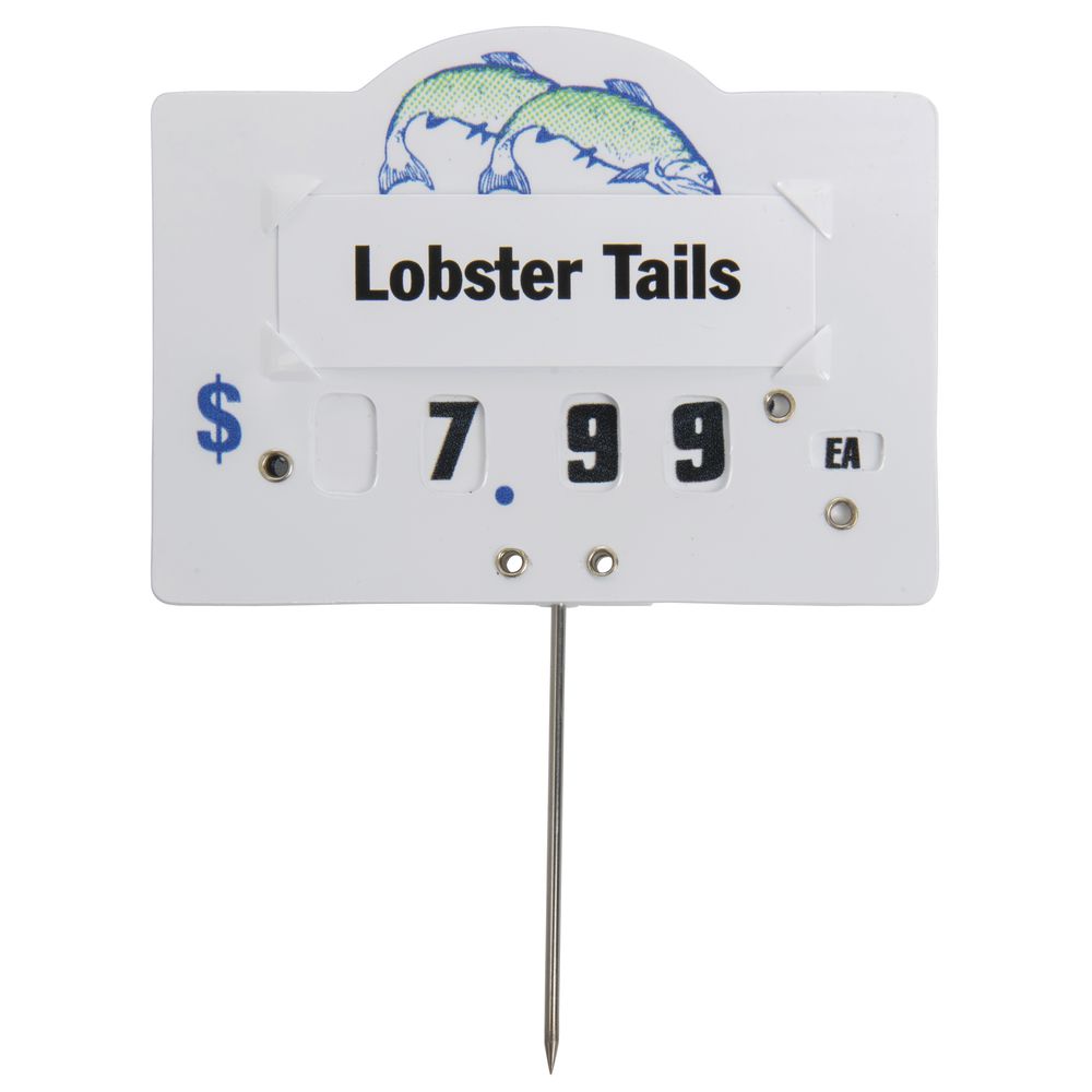 Seafood Wheel-Dial Price Tags & Product Name Inserts Set