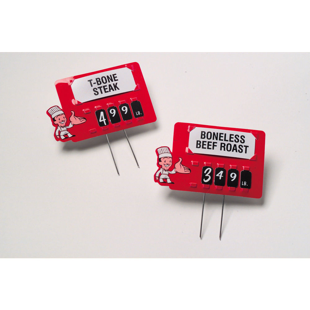 Plastic Pricing Dial Tag Meat Imprint with Checks - 3