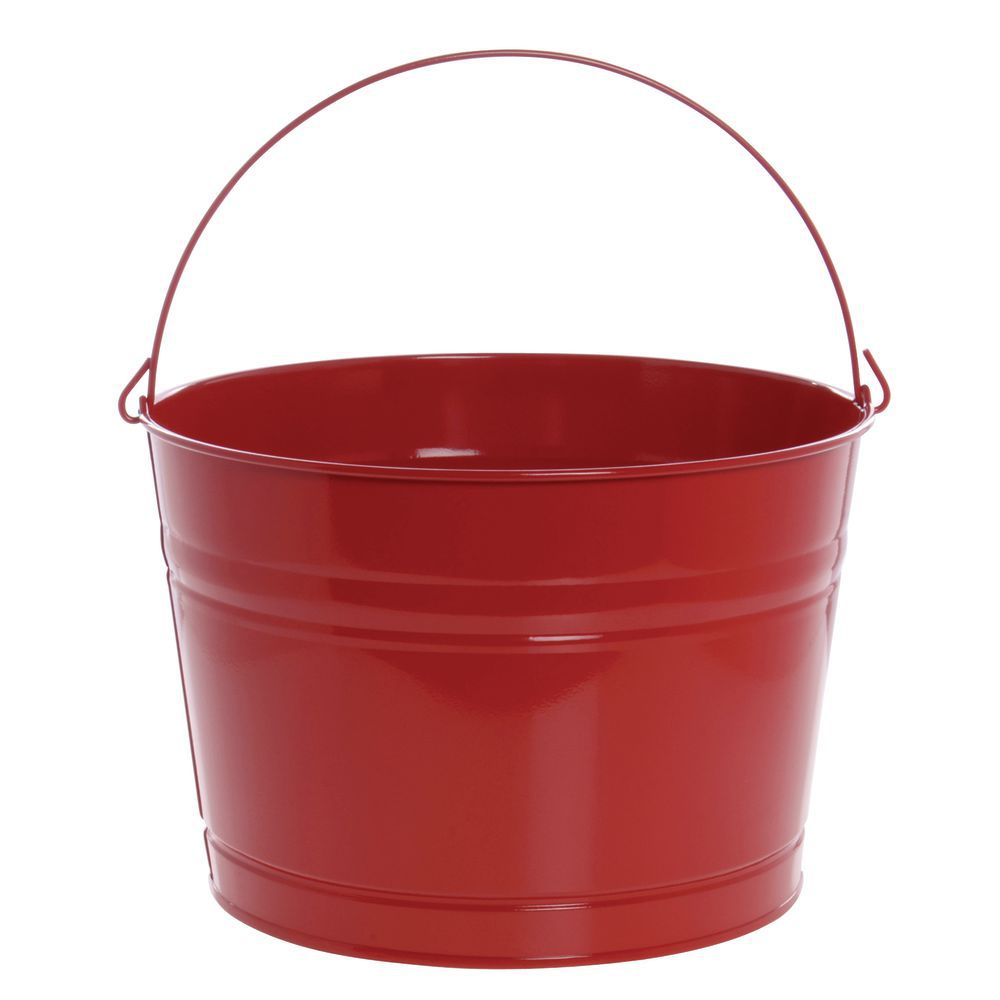 Expressly HUBERT Round Red PowderCoated Metal Beverage Display Tub