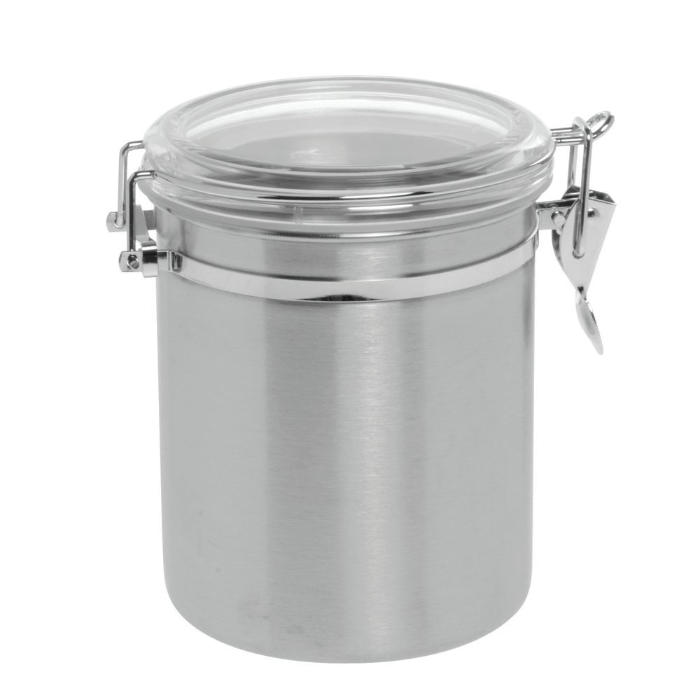 5Dia x 5H Stainless Steel Canister with Air Tight Lid 36 Oz 