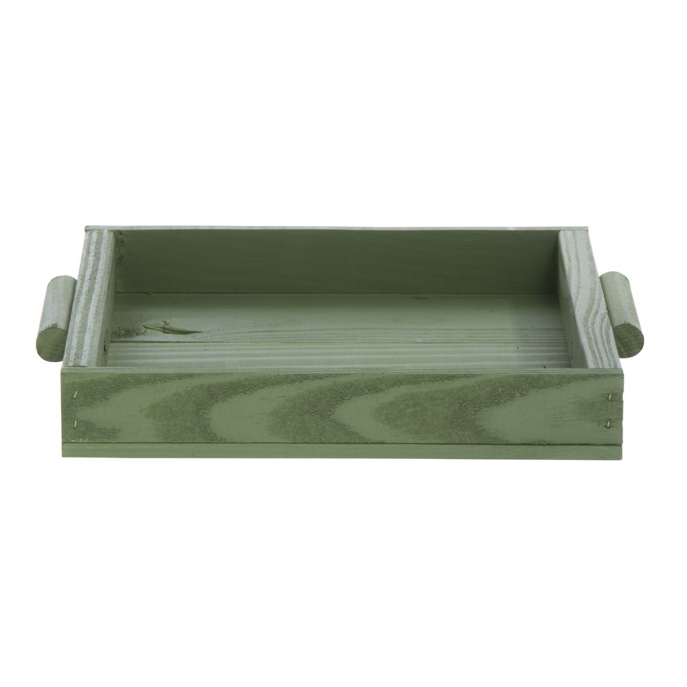 green wooden tray