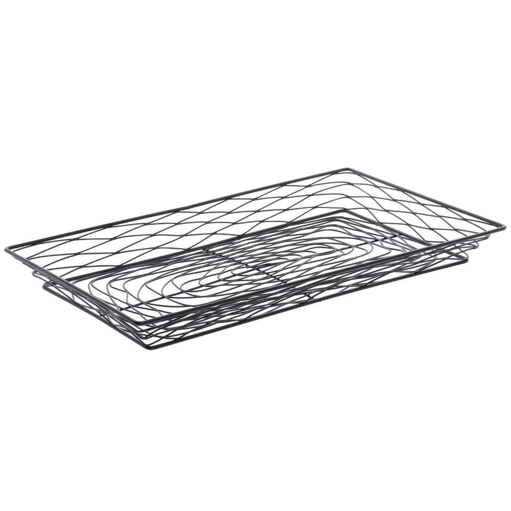 American Metalcraft Rectangular Black Wire Basket Tray 20 1/2"L x 12