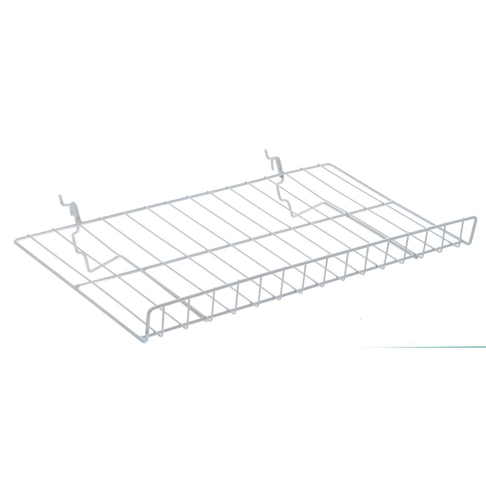 Wire Gridwall Shelves White 23 1//2 x 13 1//2 x 6