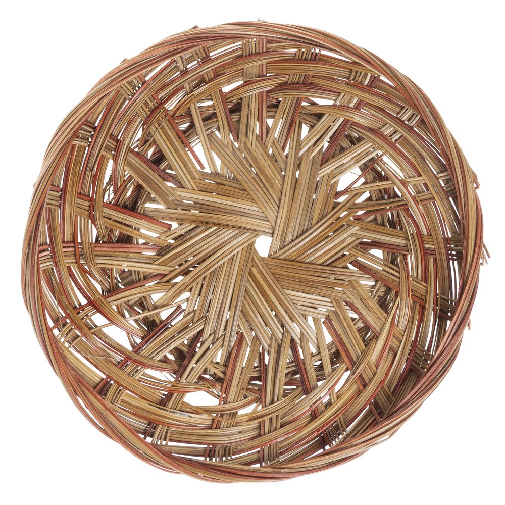 Round Two Tone Coco Midrib Basket Tray 10 Dia X 1 H