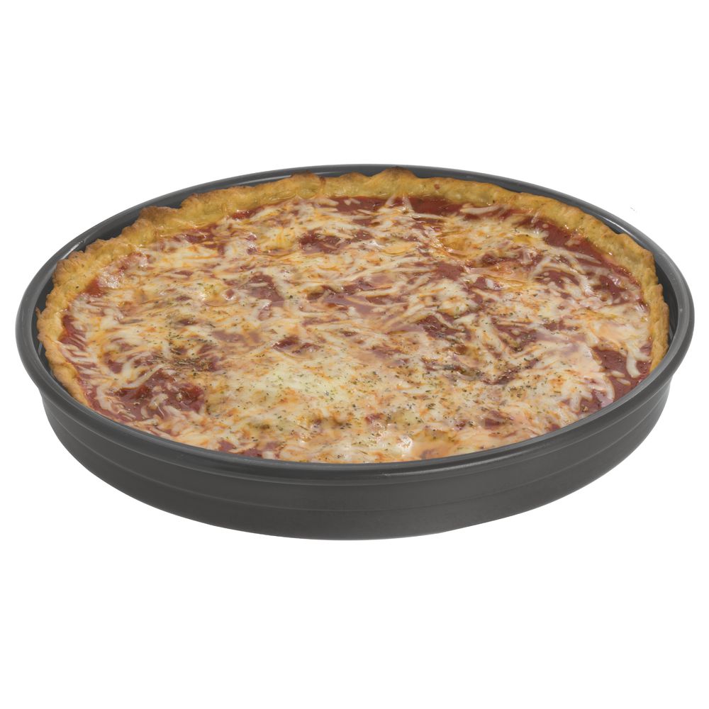 Chicago Metallic Rectangle Aluminized Steel Pre-Seasoned Deep Dish Pizza Pan  - 13 7/8L x 9 3/4W x 2 1/2D