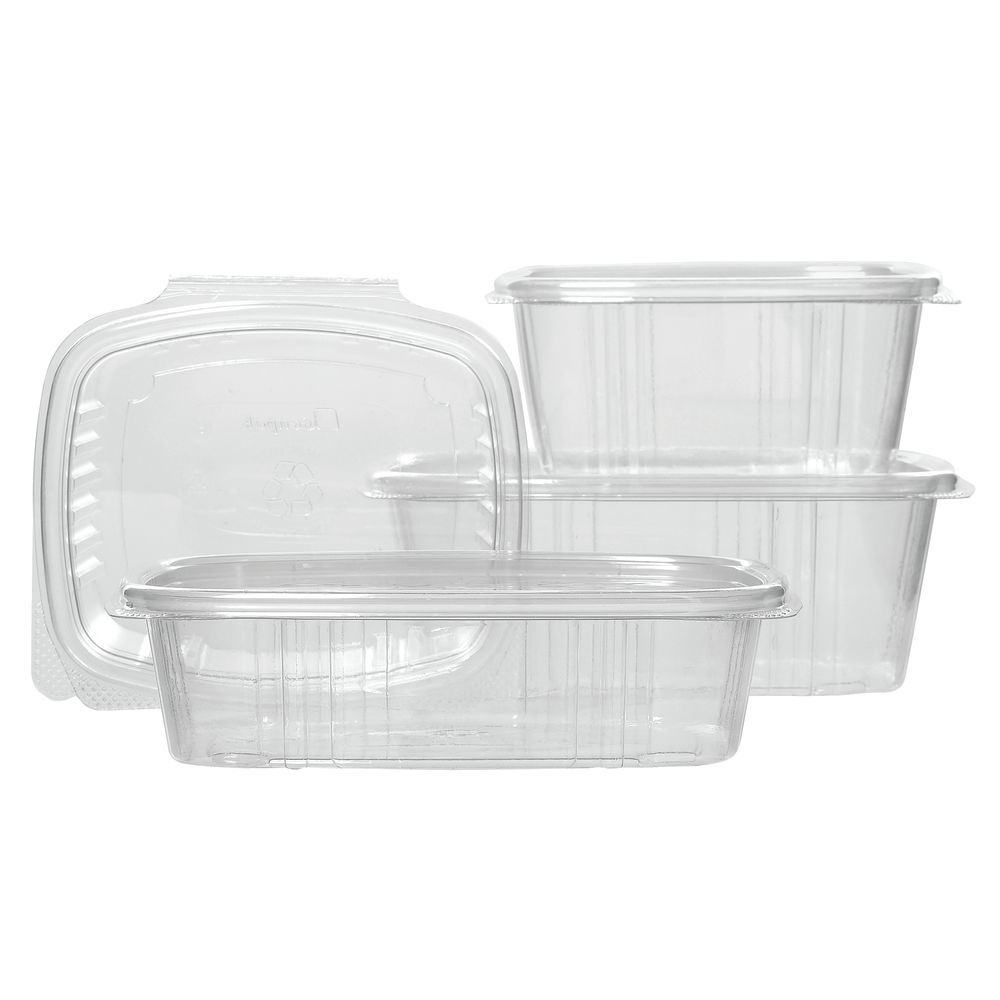 Genpak AD16 Hinged 16 oz Deli Take Out Food Container - 5 3/8L x