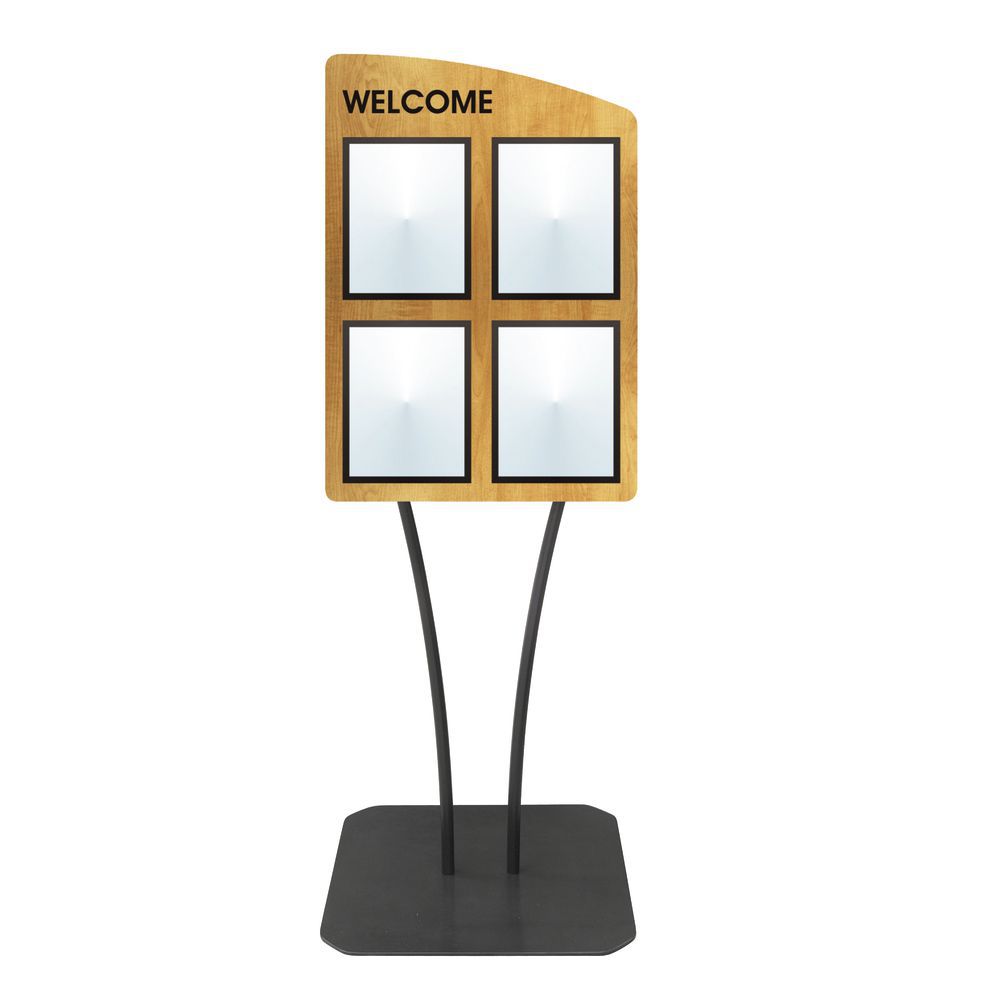 Menu Stand for Restaurant with Honey Plank Sign Back