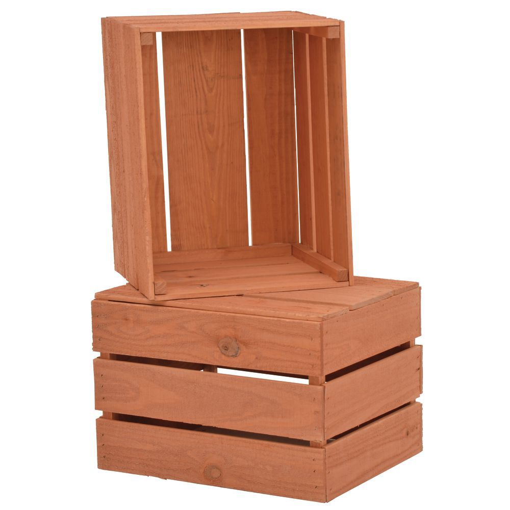 CRATE, STACKING, CHERRY SOLID PINE, 17.5X14