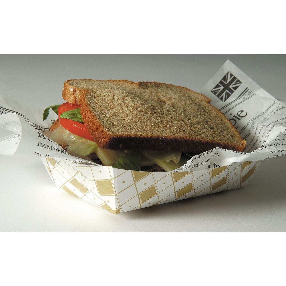 Choice 12 x 12 Kraft Newspaper Print Deli Sandwich Wrap Paper - 100/Pack