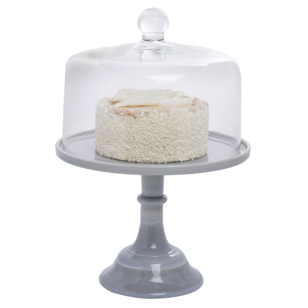 Vintage glass cake clearance stand with dome