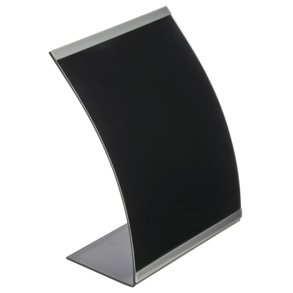SIGN HOLDR, CURVE, 8.5X11, BLK W/GRAY BANDS