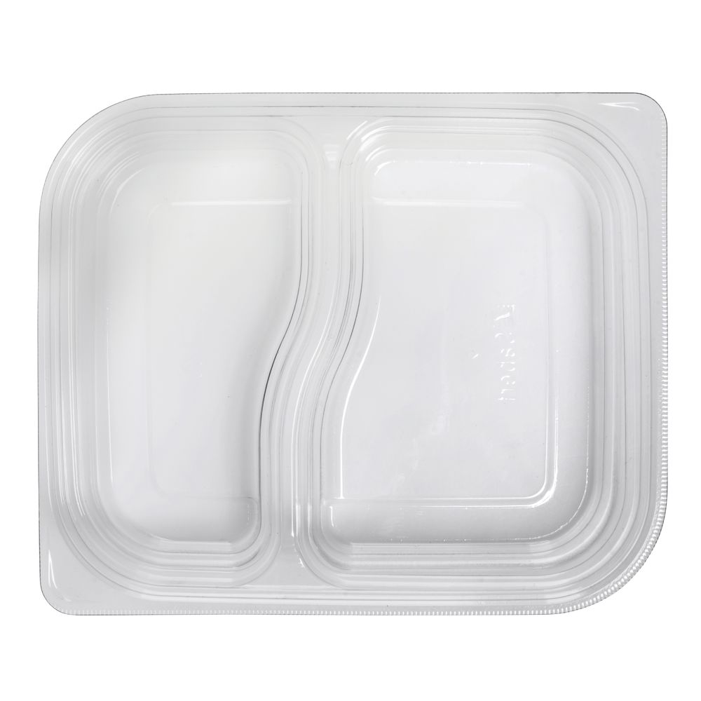 2-Compartment Clear Pet Plastic Snack Box