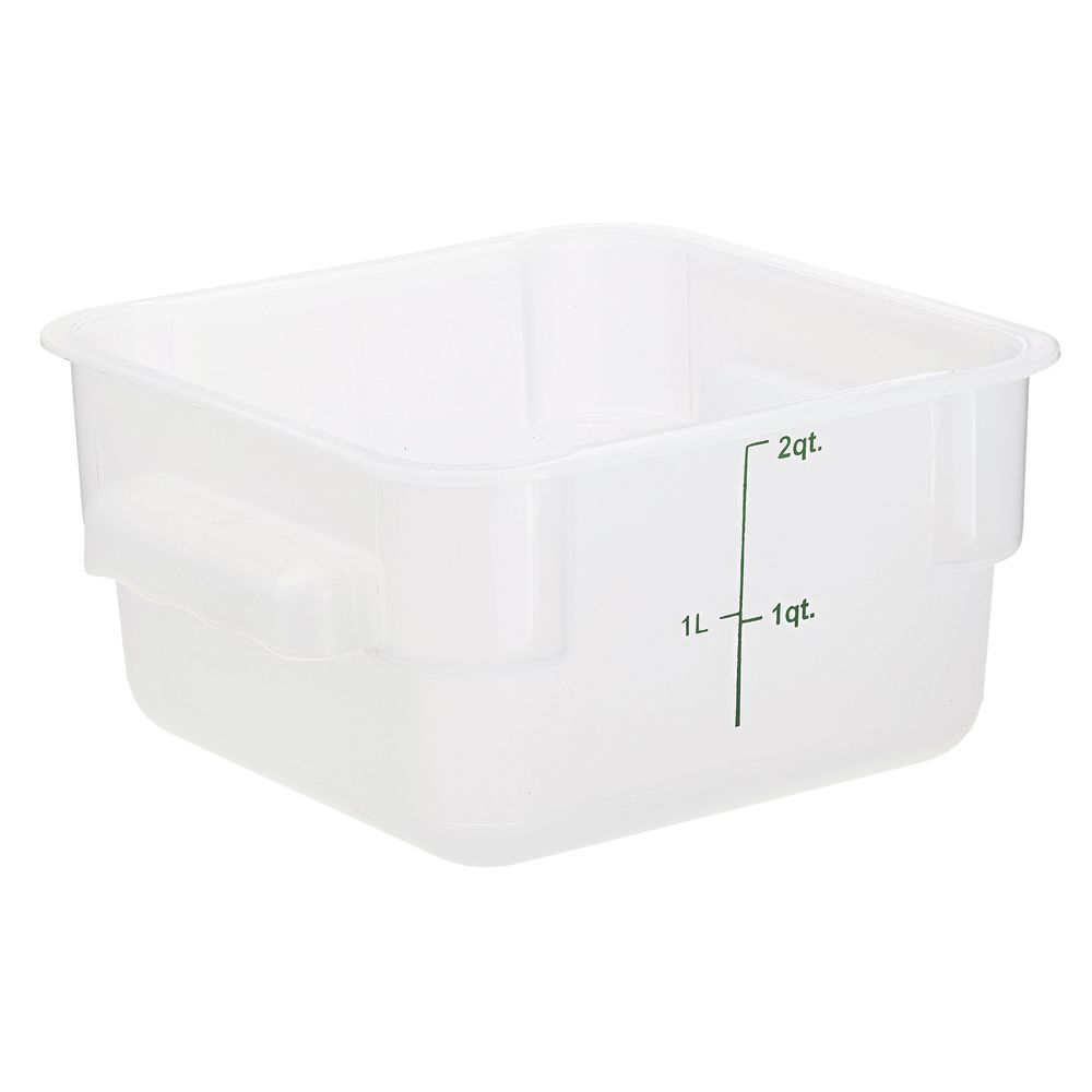 Kratos 29A-041 2-Qt. Square Polypropylene Translucent Food Storage ...