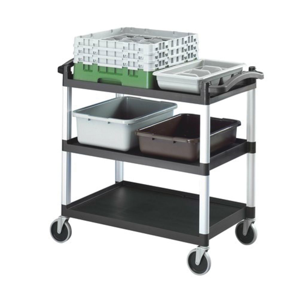 Cambro Black 3-Shelf Utility Cart - 40