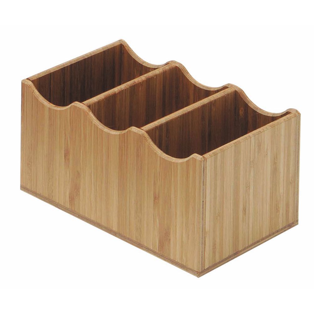 Cal-Mil 3-Slot Bamboo Cup/Lid Organizer - 4 1/2W x 17D x 16 1/4H