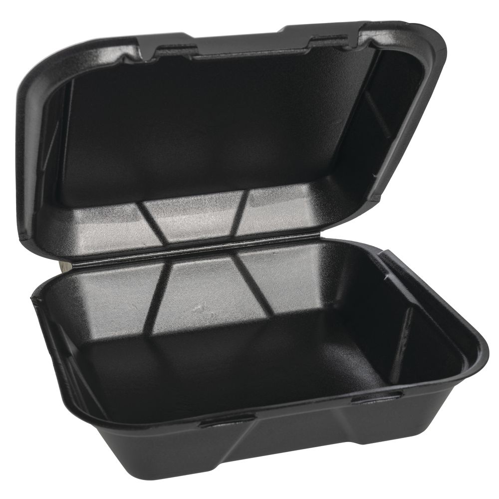Genpak AD24 24 oz Plastic Hinged Container, 7-1/4 x 6-3/8 x 2-1/4, Clear  - 200 / Case