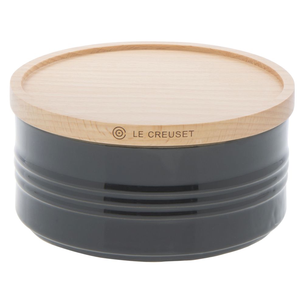 Le Creuset 23 Oz Onyx Black Stoneware Canister 5 1 2 Dia X 2 3 4 H