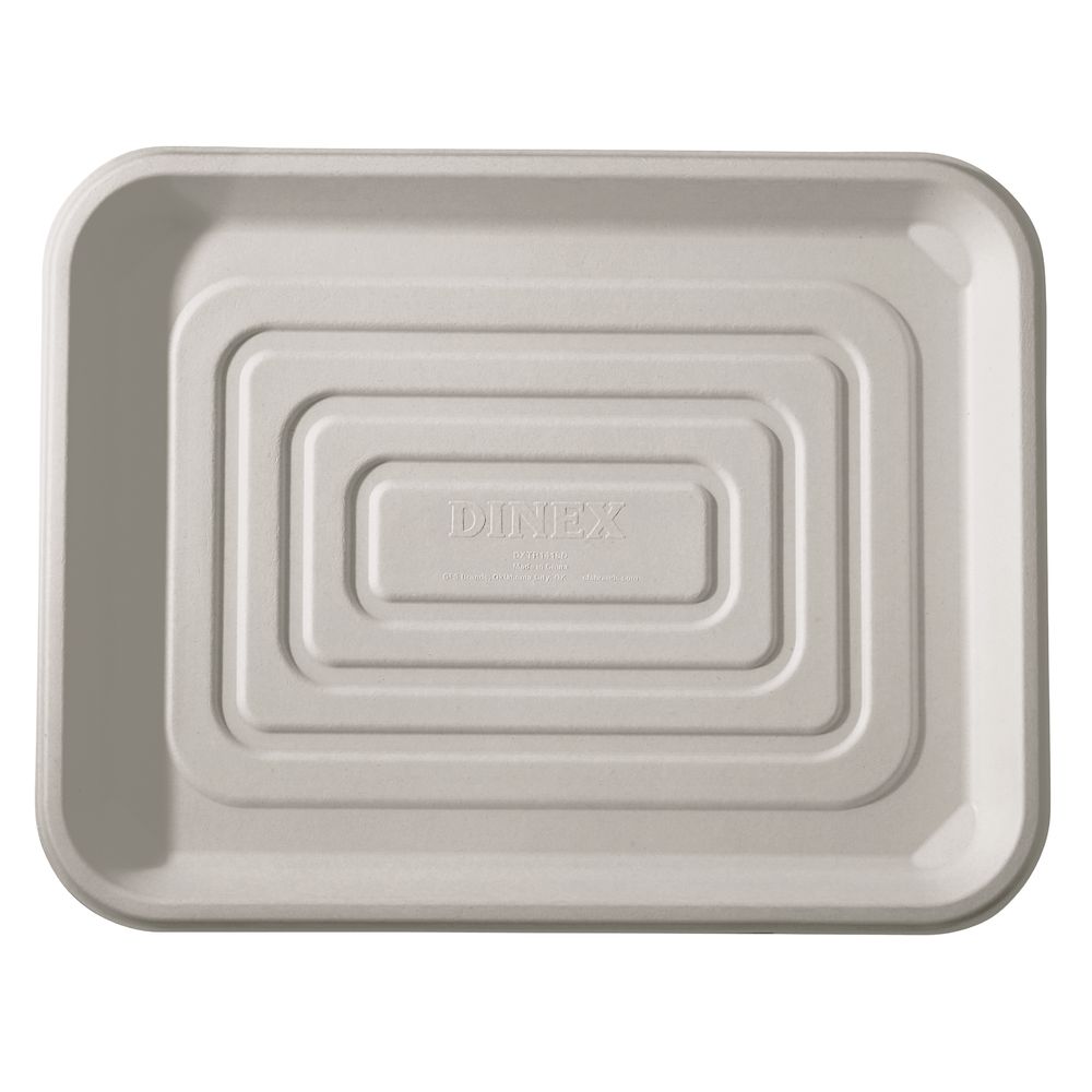 Dinex Ivory Bagasse Disposable Trays 100 per case