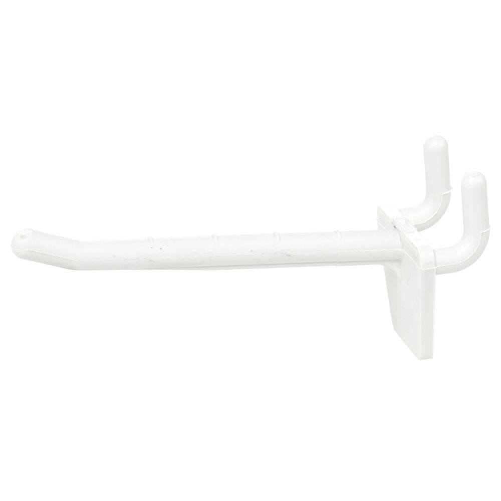 Double-Loop Plastic Pegboard-Slatwall Hook, 4L, White - Pkg Qty 1200