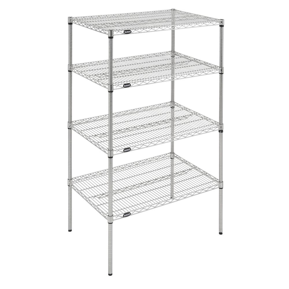 HUBERT® 4Shelf Silver Wire Shelving Unit 36"L x 24"W x 63"H