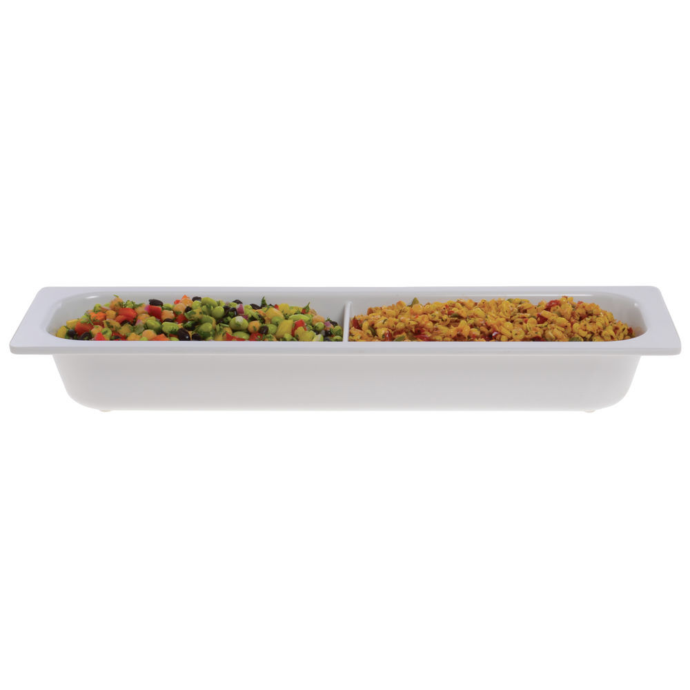 Cold Food Pan in White Half Size Long