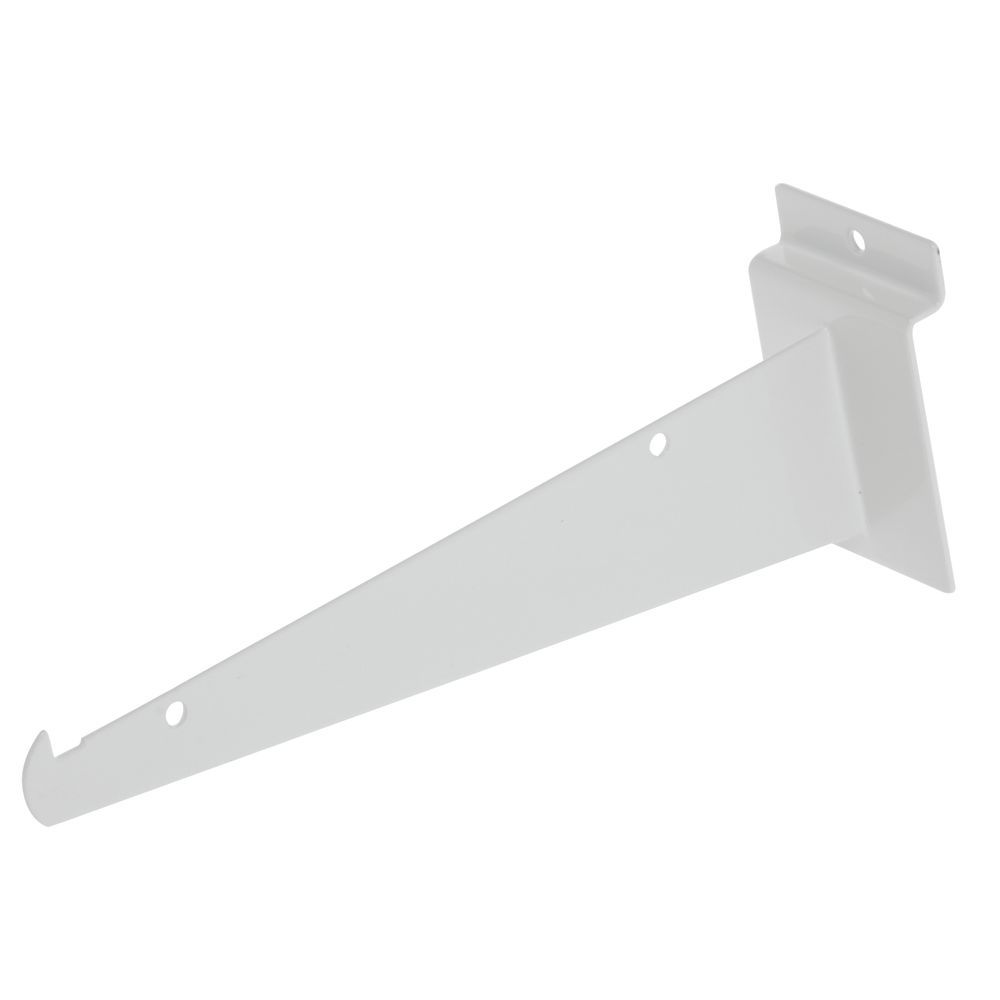 14" White Slatwall Shelf Brackets