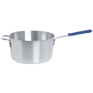 HUBERT® Aluminum Natural Fry Pan with Blue Silicone Sleeve - 25 9