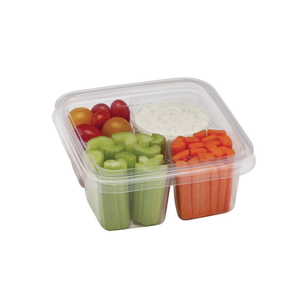 CONTAINER, GREENWARE, CLEAR, 3 CELL W/WELL