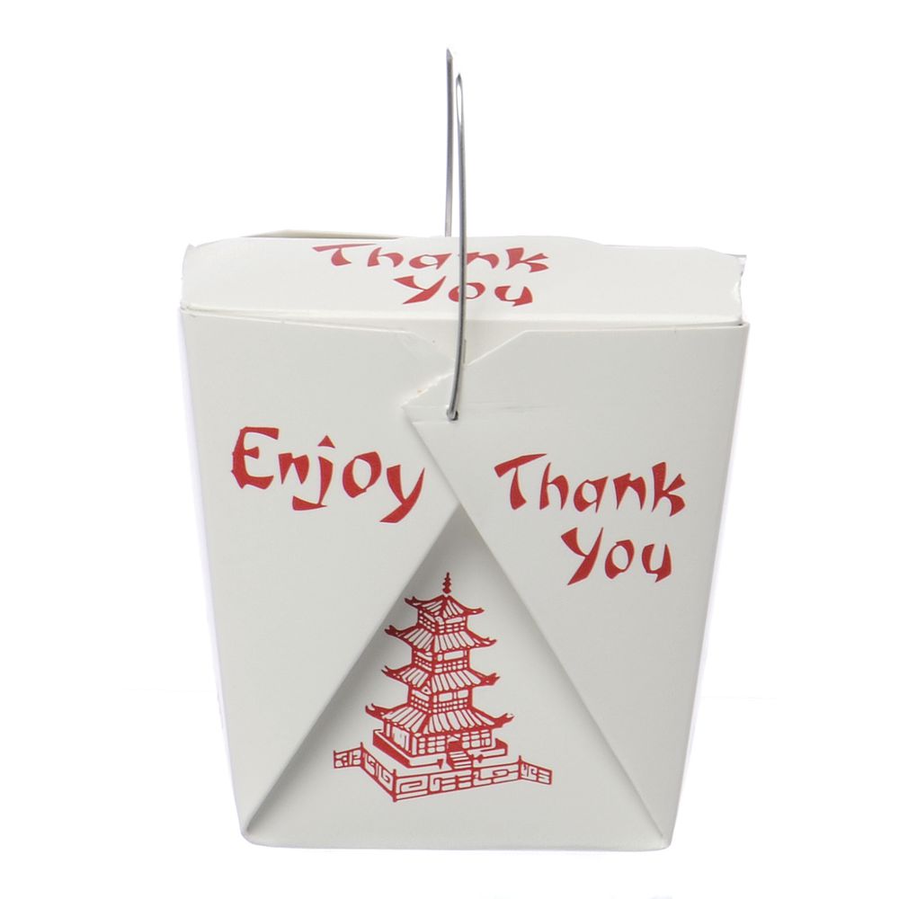 Chinese Food Containers with Wire Handles Pagoda Half Pint(8 oz)