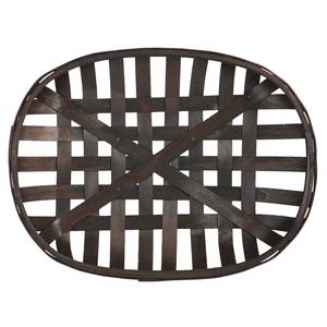 Expressly HUBERT® Round Slatted Chip Wood Basket - 17 5/16