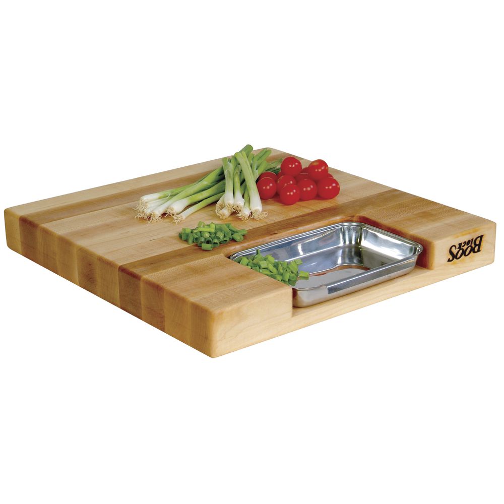 John Boos Newton Prep Master Maple Wood Cutting Board - 18"L x 18"W x 2