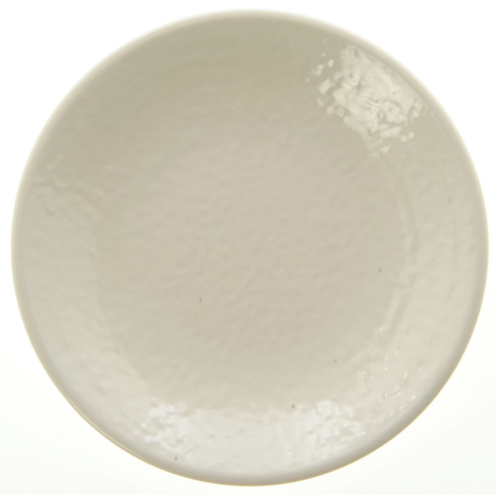 Spiral Melamine Dessert Plate 6 3/8" Dia Creamy White