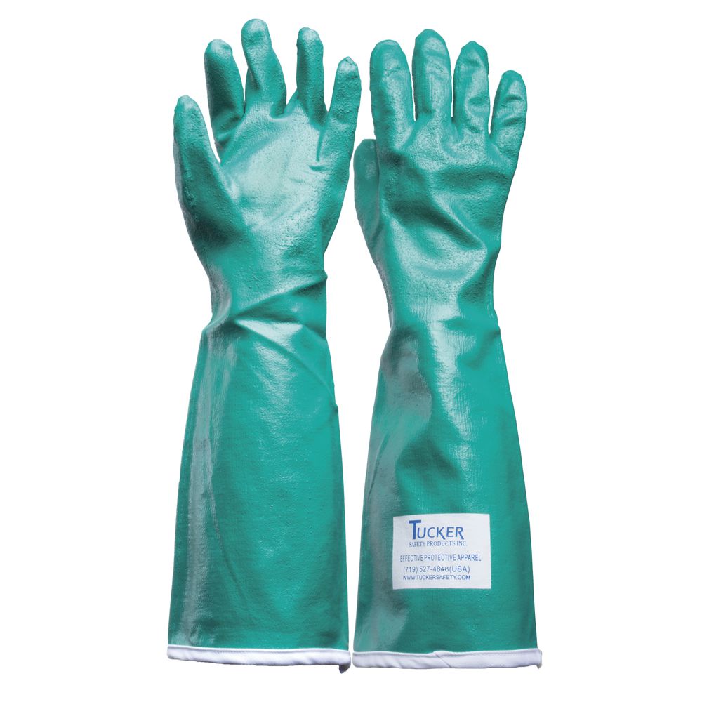 Tucker Safety SteamGlove™ Green Nitrile Extra Large Utility Gloves 20"L