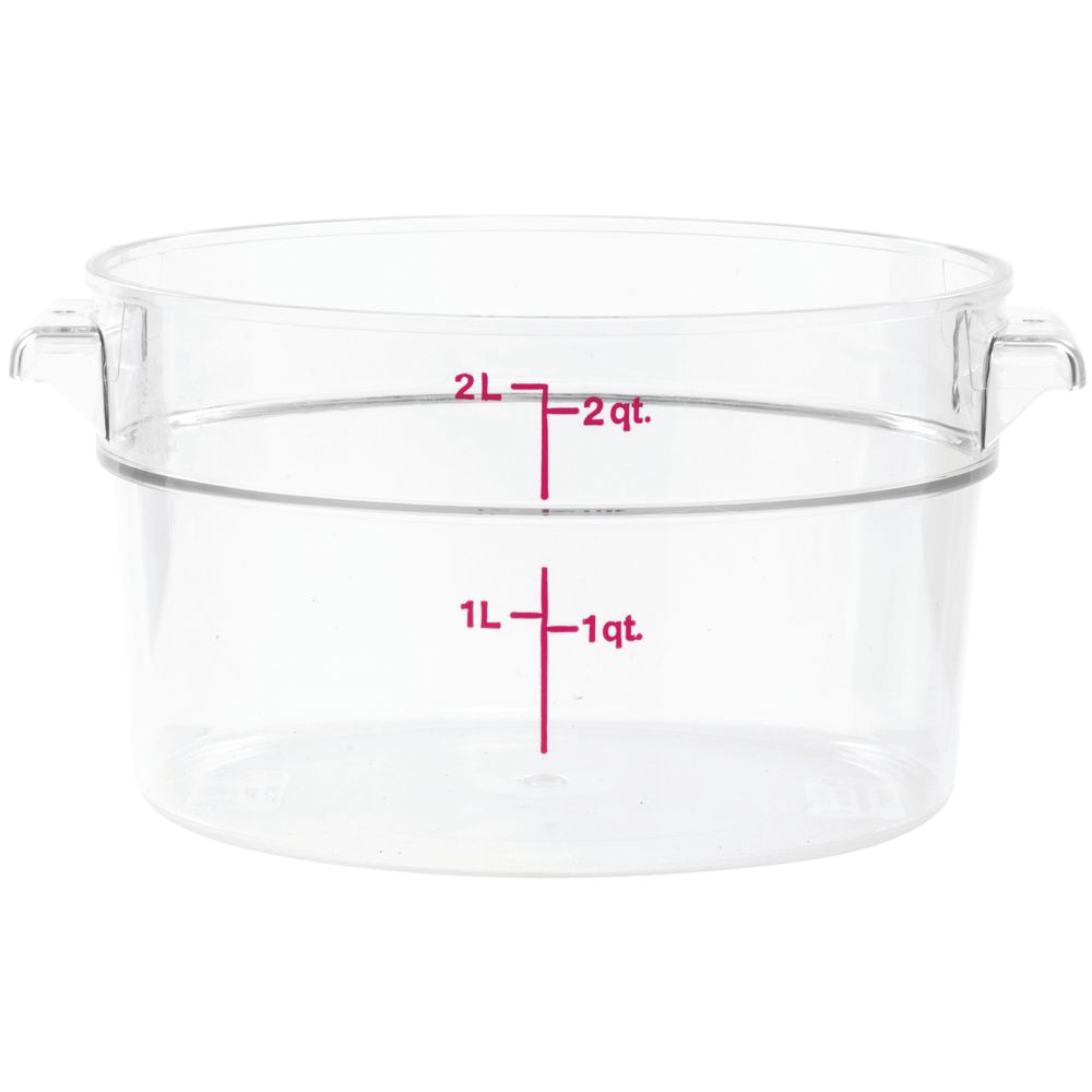 Cambro Camwear® 2 qt Round Clear Plastic Food Storage Container