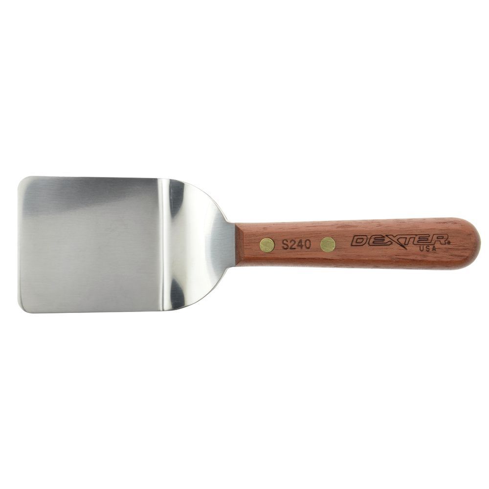Dexter Stainless Steel Mini Turner with Rosewood Handle - 2 1/2L x 2 1/4W  Blade