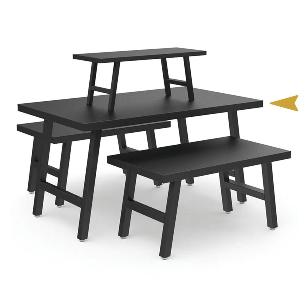 Sawhorse Feature Table, Matte Black - 60"W x 36"D x 30"H