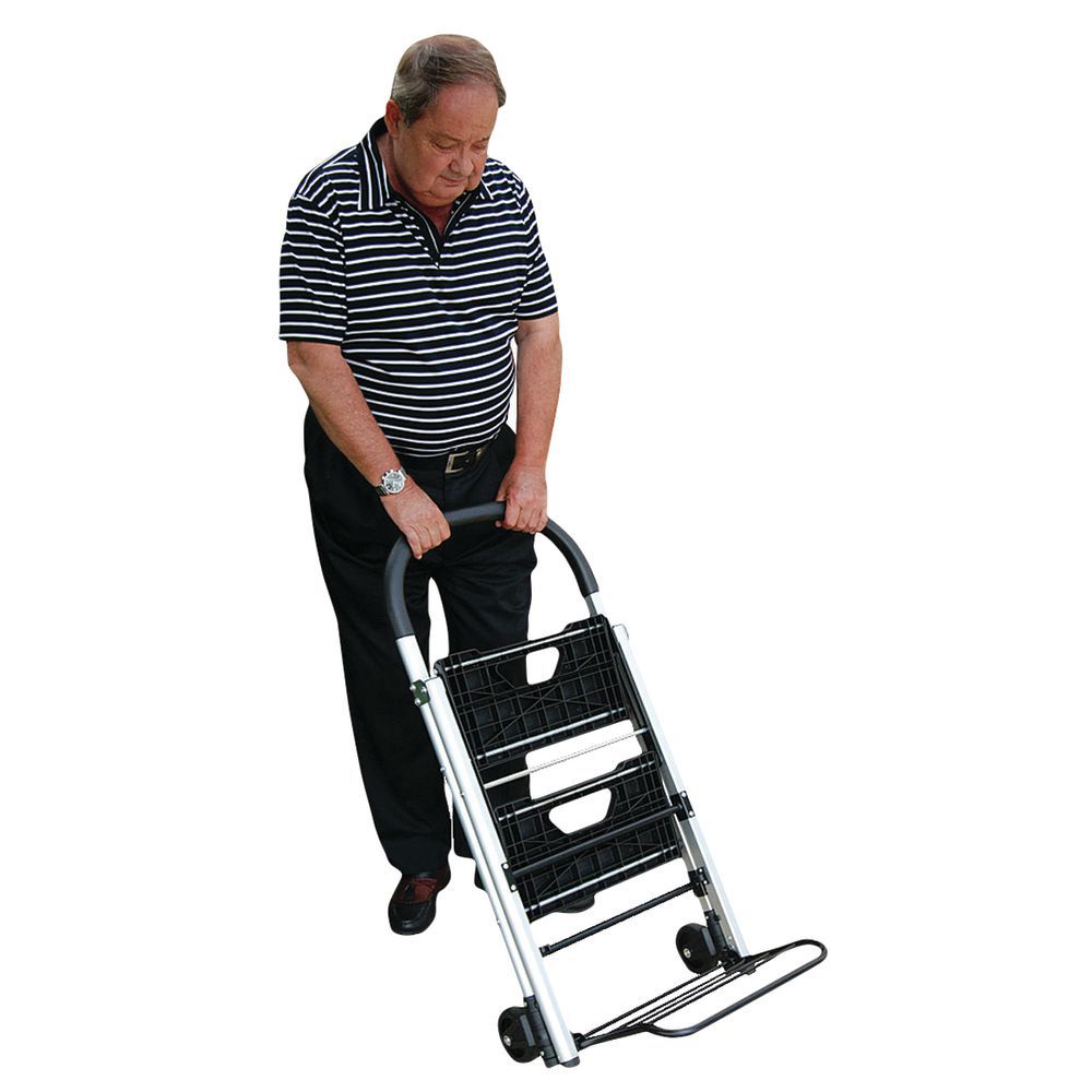 Details about   3 Tread Folding Step Ladder Alloy Hand Truck Dolly Stair Climbing Cart Ladder 