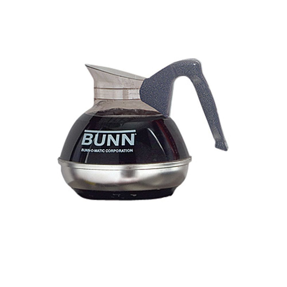 Easy Pour Coffee Decanter with Black Handle and Stainless Steel Bottom Bunn 06100.0101 64 oz 