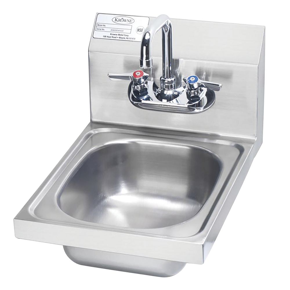 SINK, HAND, 12", S/S, W/FAUCET