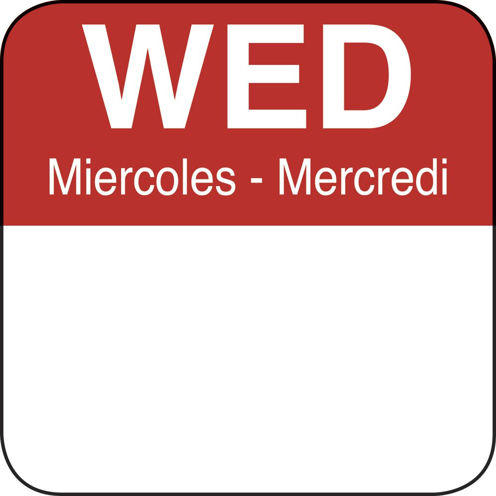 LABEL, WED/RED, TRILINGUAL, RECT, 1X1"