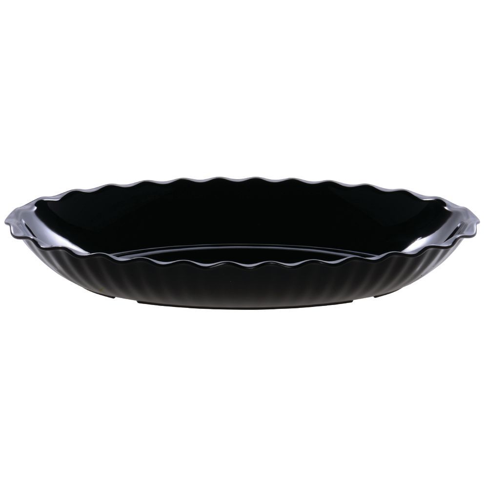Cambro Scalloped Deli Platter with in Black SAN Plastic 15 3/4"L x 12"W x 2 1/4"H
