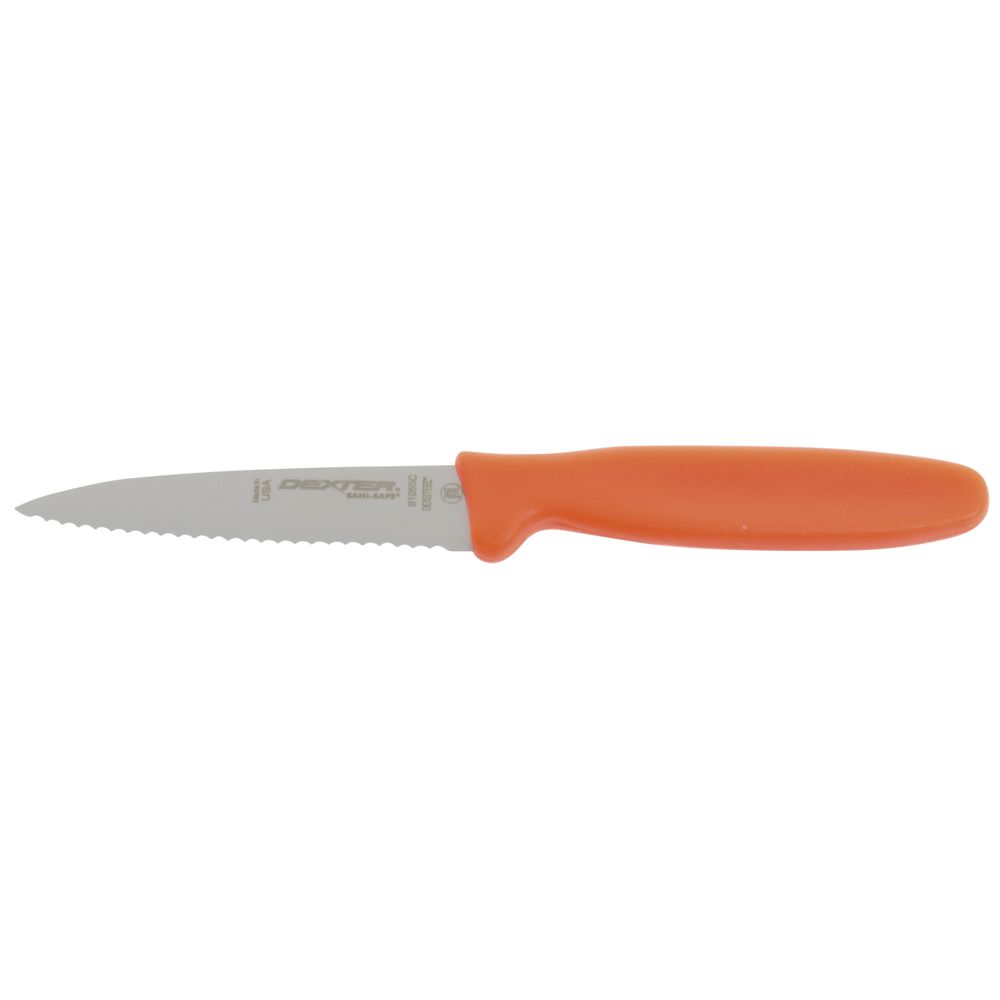 PAMPERED CHEF Paring Knife Orange Plastic Handle 18B NEW